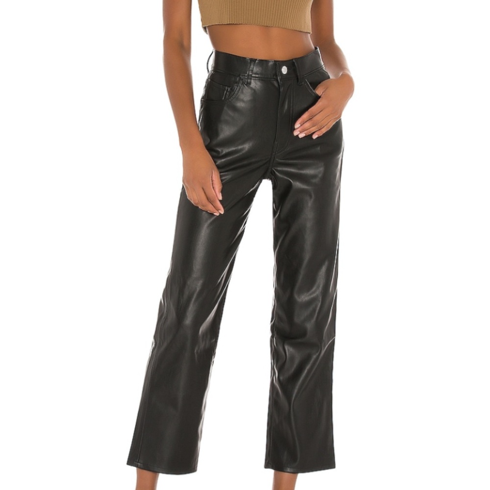 LEVI'S Leather Ribcage Straight Pants